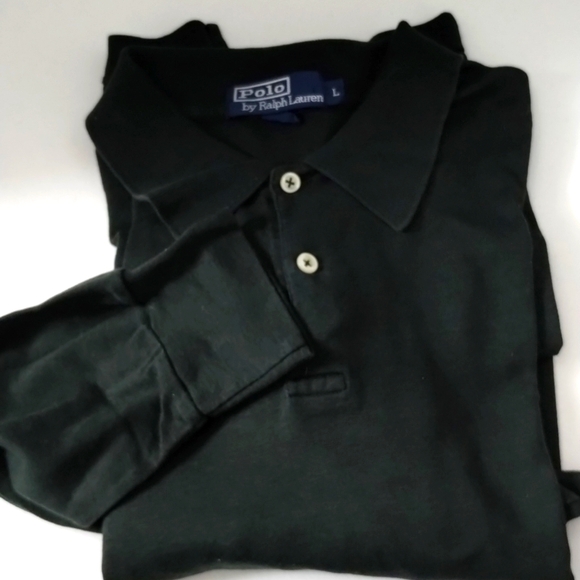 Long Sleeve Polo Shirt Large Dark Green Polo Ralph Lauren red pony - Picture 4 of 5